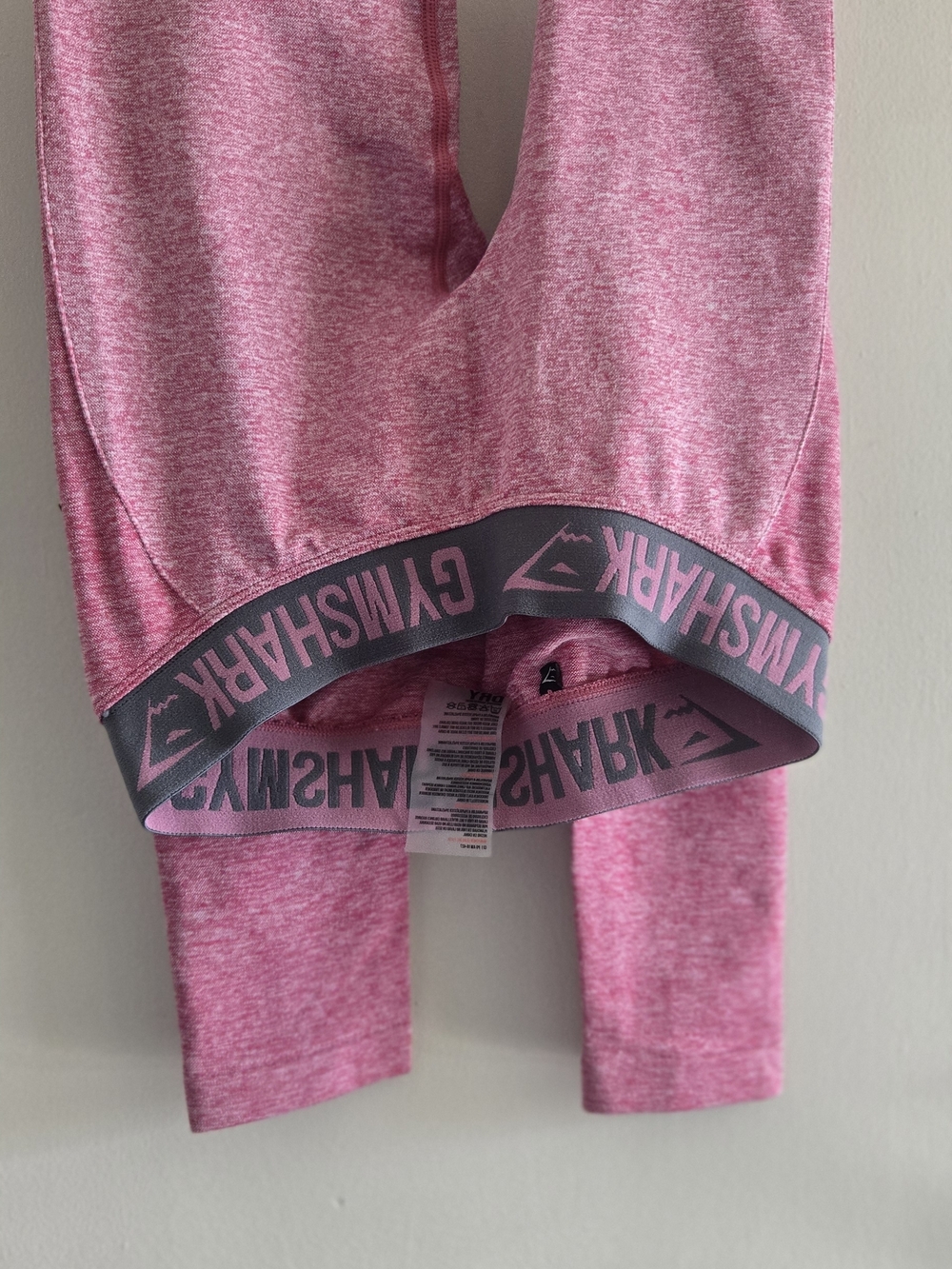Gymshark Pink Marl High-Waist Leggings with Branded Band